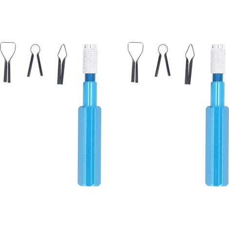 2 Ensembles Couteau à Gratter Sol 4 Lames Acier Rapide Manche Alliage Aluminium Angles PVC Plastique Coupe Nettoyage (1/5)