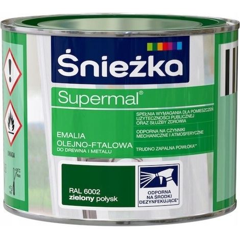 Śnieżka Supermal Öl-Phthalsäure-Emaille Holz Metall grün glänzend 0,2L