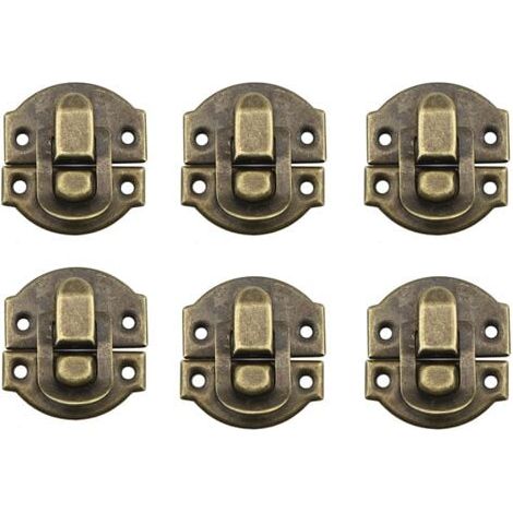 Riegel und Schloss, kleines Vintage-Metallbox-Schnallenschloss, Vorreiber, Vintage-Box-Türschale, Eisen-Set, antiker Schubladenriegel