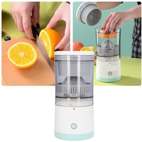 Presse-agrumes - Électrique Sans Fil USB - Pour Oranges Pommes Grenades Poires - 45 W - 1300 mAh - 11 x 23,7 cm (1/4)