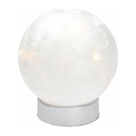 Tognana Sfera Natale con Led D 15 Cm Christmas White Vetro Bianco
