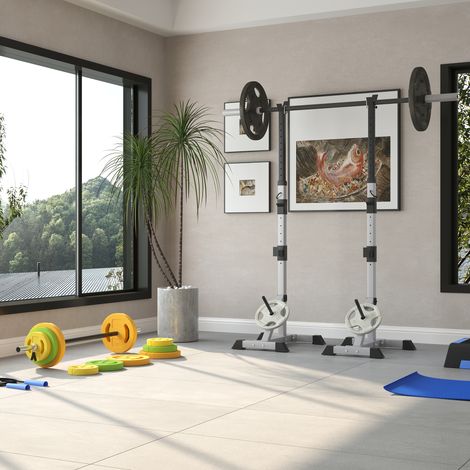 Juego de mancuernas y barra de 20 kg con 6 mancuernas y discos de 1,5 kg, 2,5 kg y 5 kg para gimnasio y entrenamiento con pesas, color naranja, verde y amarillo.