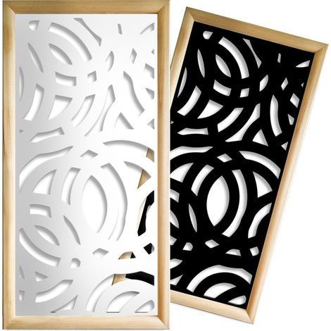 CERCHI LARGE - Moduli Decorativi in Legno e PVC - Misura: 47x94 cm - Colore: bianco (1/4)