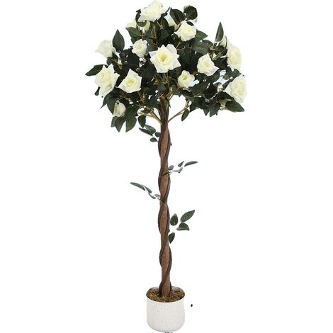 Arbre Artificiel, Fleurs de Camélia à Taille Réelle, Design Résistant aux UV, 120cm (1/2)