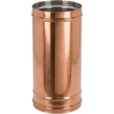 MAKA Modulo Lineare 1000 mm Canna Fumaria Doppia Parete Aria Inox Rame Ø 130 mm (esterno 180) (1/5)