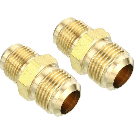 Tuyau 1/2" x 5/8" Mâle Évasement Laiton Compression Raccord, 2 Pièces Évasement Tube Raccord pour Plomberie (1/5)