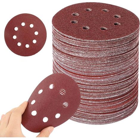 125mm Sanding Discs, 60pcs 8 Hole Sanding Discs, Random Orbital Sander Sanding Discs, 10P40, 10P60, 10P80, 10P180, 10P240, 10P320 (1/5)