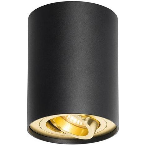 rondoo up - Spot de plafond Moderne - 1 lumière - Ø 97 mm - Laiton - Moderne - Éclairage intérieur - Salon I Chambre I Cuisine I Salle à manger, 1PC noir (1/5)