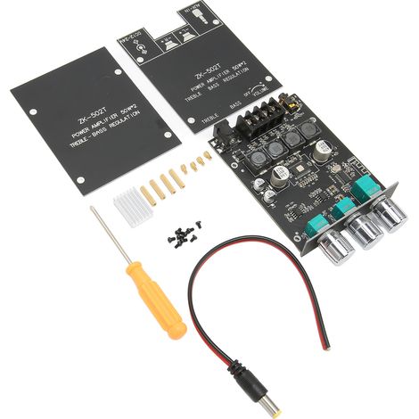 Module Amplificateur Bluetooth 2 Canaux Haute Puissance avec Contrôle Graves Aigus pour Enceintes
