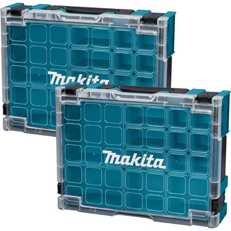 Makita Clear Lid MAKPAC Tool Case Stacking Organiser Tool Box + Inserts X 2 (1/5)