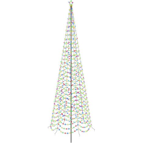 Sapin de Noël LED en spirale avec piquet EKENAS 400 cm 588 LED vidaXL (1/5)