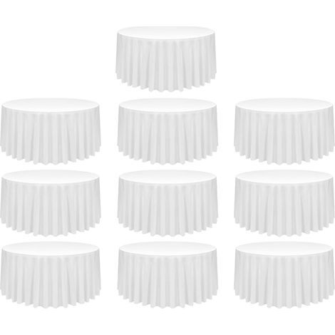 Runde Tischdecke – 180 g/m² Polyester – Weiß – 30 cm Durchmesser – Flecken- und knitterarm – Maschinenwaschbar – 10er-Pack (1/5)