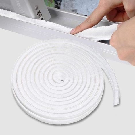 Joint Brosse Porte, 10 M x 9 mm x 5 mm, Blanc, Joint Fenetrepour Lsolation Phonique Porte, Joint Brosse Moustiquaire (1/5)