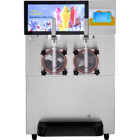 Mophorn 8L / 2,1 Gal Doppelschüssel Kommerzielle Slushy-Maschine, Margarita-Smoothie-Maker für gefrorene Getränke
