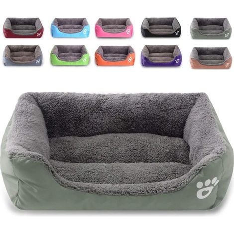 Coussin lit pour chat chien moelleux et chaud, matelas canin douillet 43x32cm, couchage confortable pour animal, canapé pour chat ou chien, tapis de repos antidérapant (1/3)