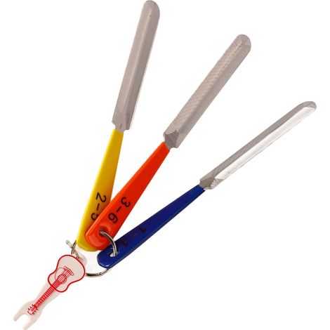 Lime à rainurer pour sillet de guitare, en acier inoxydable, jeu de limes pour sillet de guitare électrique, outil portable de réglage de la hauteur des cordes (1/5)