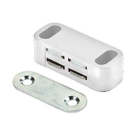 CHIUSURE MAGNETICHE CON CONTROPIASTRA, BIANCO, 4 PEZZI