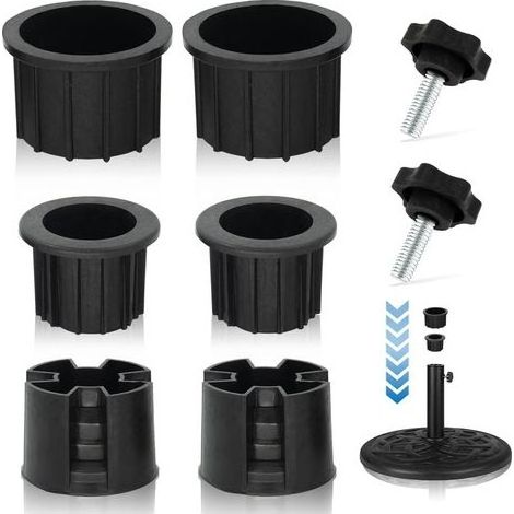 Ersatzteile für Sonnenschirmständer, 8-teilig, passend für Standard-Sonnenschirmfüße, Zubehör für Sonnenschirmfüße, Zubehör für Terrassentische und Balkone (1/5)
