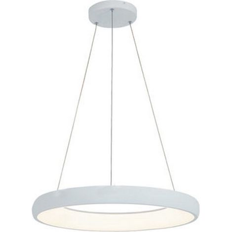 Suspension Luminaire LED D600 50W Blanc Sablé ZAMBELIS - Blanc chaud - 3000K (1/2)