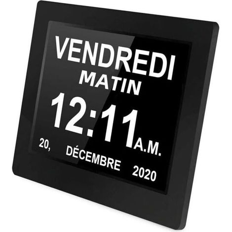Horloge numérique - 8 Pouces - Grand écran - Résolution 1024x600 - Idéale pour seniors (1/4)