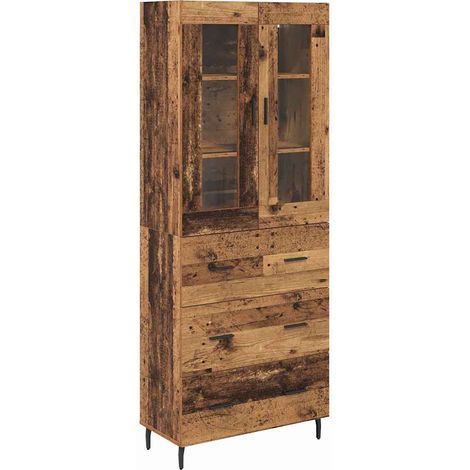 Maison Exclusive - Aparador alto 2 uds. Madera envejecida 69,5 x (1/5)