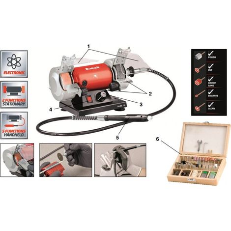 Trade Shop - Rectificadora De Bancos Con Mini Taladro Y Accesorios 75mm Einhell Th-xg 75 Kit -