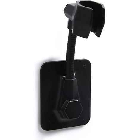 Support Douchette Mural Support pour Pommeau de Douche Réglable Auto Adhésif Support Douche Plastique Universel Support de Pommeau de Douche Sans Perçage Support Mural Accessoire Douche Noir (1/4)