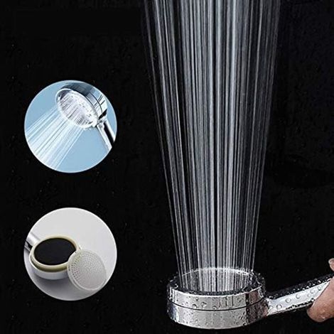 Pommeau de Douche Haute Pression Economie Deau-Douchette Universelle Interface 1/2 Pouce, Douchette Douche Salle de Bain Facile à Installer et à Nettoyer, Pommeau Douche, (Dia: 81mm), Chromés (1/4)