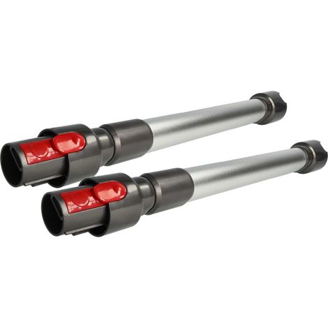 vhbw 2x Staubsaugerohr kompatibel mit Dyson V11 Advanced, V11 Outsize, V10 Total Clean, V11, V10 Absolute Staubsauger - 44,5 - 66,5cm Silber