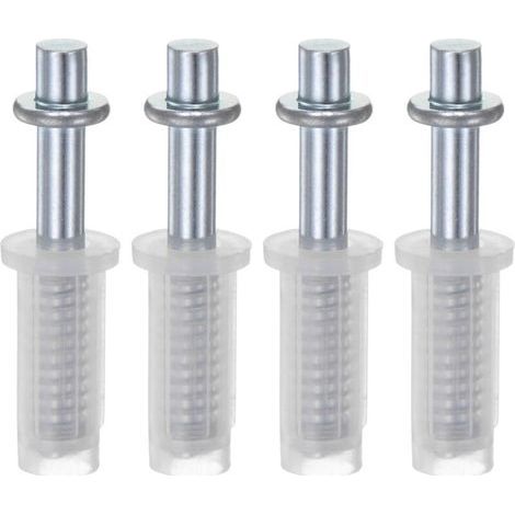 Lot de 4 pivots supérieurs à deux volets 9,5 mm – Acier et plastique – Pour portes de 2,5 à 4,5 cm d'épaisseur – Installation facile (1/5)