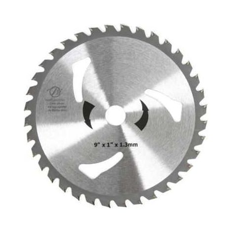Lame débroussailleuse disque carbure tungstène 3 aérations 36 dents Ø 230 mm x 1,3 mm Alésage 25,4/20 mm (1/4)