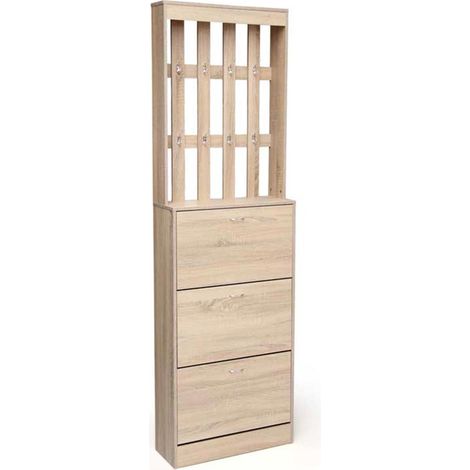 Scarpiera con appendino Gaia 63x26x208 cm