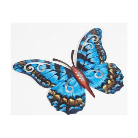BUNTHAUS Lot de 2 décorations murales en métal – Papillons bleus – Pour intérieur ou jardin (1/5)