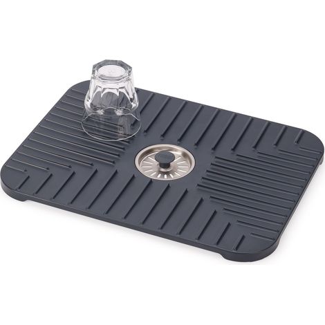 Tapis de Protection pour Évier avec Bouchon Drainant, Protège Évier, Verres, Vaisselle, Bouchon Amovible, Antidérapant, Grand (1/5)
