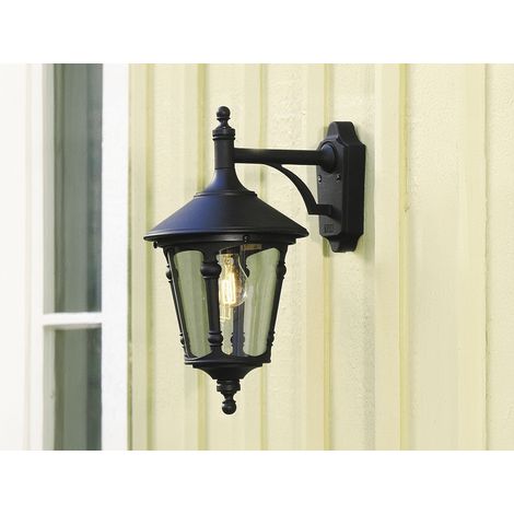 Außenwandleuchte LED Laterne hängend Aluminium Schwarz, Höhe 44cm (1/5)