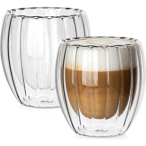 Doppelwandige Thermogläser für Kaffee und Tee, 230 ml, 2 Stück. (1/5)