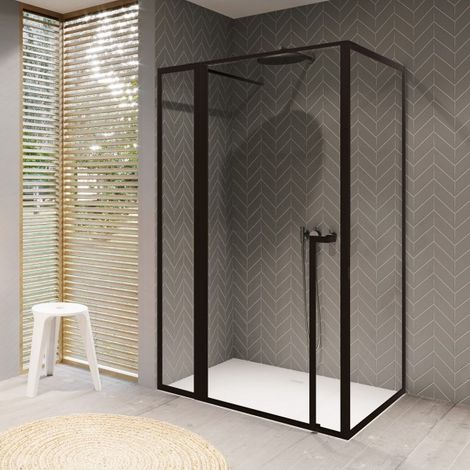 Cabine de douche d'angle LUCID 203 RIHO 120x90 x200cm avec porte battante (1/4)