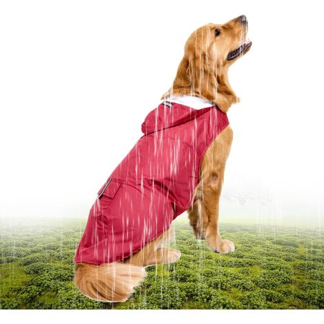 Impermeable reflectante para perros medianos y grandes con abertura para la correa. (1/5)