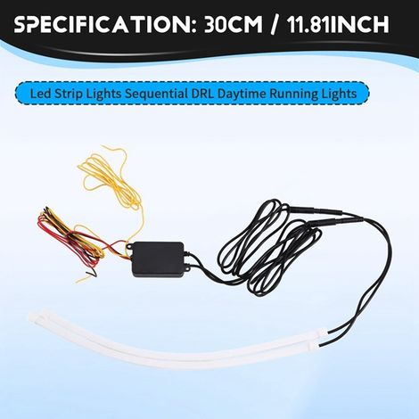 30 cm LED-Scheinwerfer mit Start-Stopp-Funktion, Tagfahrlicht, farbwechselnden Lichtleitern und zweifarbigen sequenziellen Blinkern (1/4)