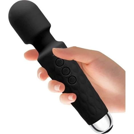 Magic Wand Original Baguette de massage électrique sans fil avec 8 vitesses puissantes, 20 modes de vibration - Mini masseur (1/3)