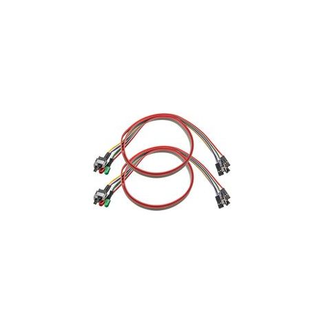 2 Elemente: Reset-Schalter, Chassis-Stromkabel und Reset-Schalterkabel mit Kontrollleuchte. -Crezuo