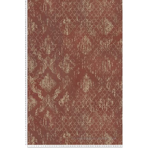 Papier peint intissé Baroque Or, Orange, Terre cuite, Rouge - 10,05 x 0,53 m (1/3)