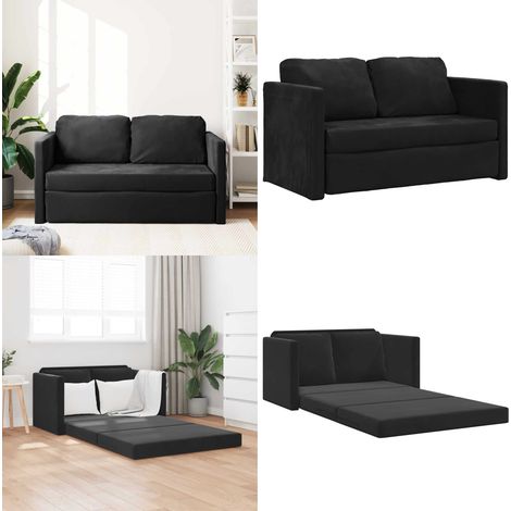 Bodensofa mit Schlaffunktion Schwarz 122x204x55 cm Samt - Bodensofa - Schlafcouch - Gästebett - Zweiersofa - Gemütliches Sofa - Home & Living (1/5)