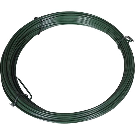 Fil de liaison de clôture pour fixation sur poteau acier galvanisé PVC vert 25 m 1,4/2 mm (1/3)
