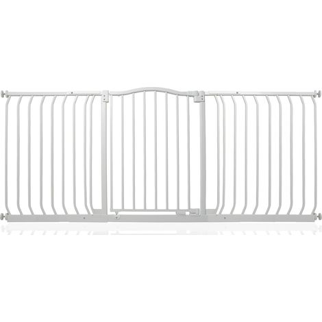 Safetots Curved Top Safety Gate, 170cm - 179cm, Matt White, Pressure Fit Stair Gate