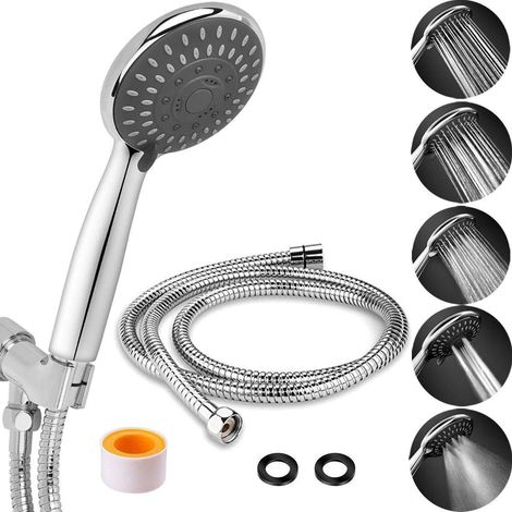 Douchette avec tuyau de douche standard de 1,5 m, ensemble de 3 pièces