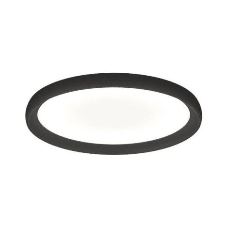 Plafoniera moderna top light plana 1221 40 led cct switch metallo acrilico, finitura metallo nero