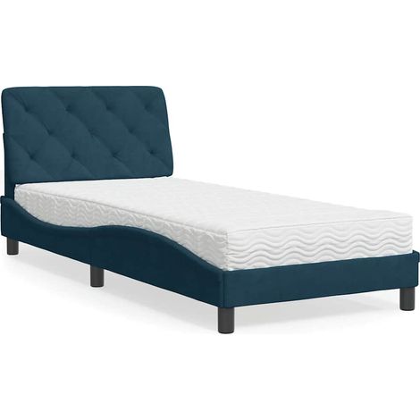 Maison Exclusive - Letto con Materasso Blu 80x200 cm in Velluto (1/5)
