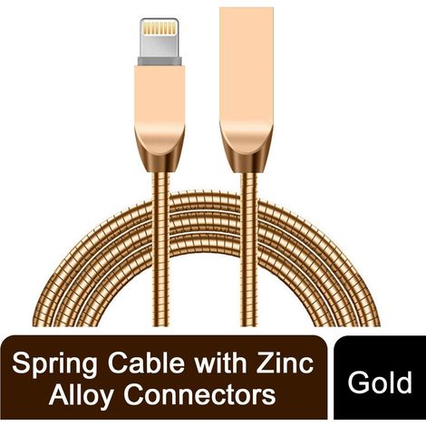 Spring Cable with Zinc Alloy Connectors - Gold (1/4)