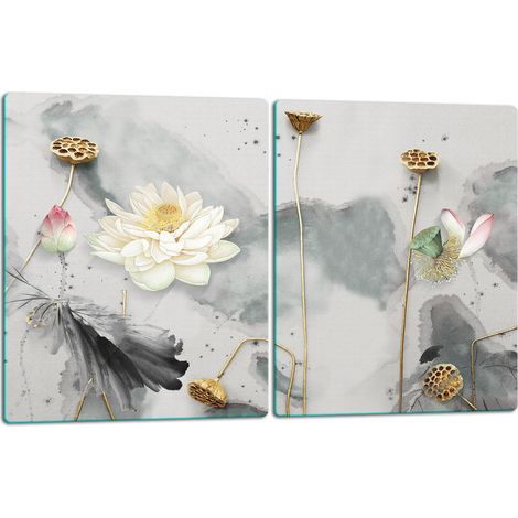 TAGLIERE IN VETRO 2x40x52 FIORI (1/5)